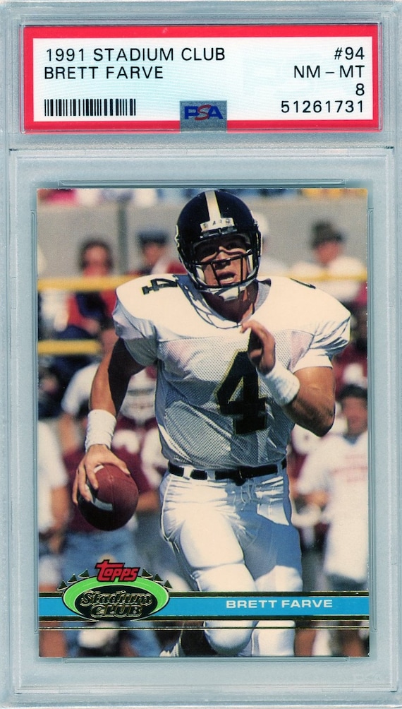1991 Stadium Club Brett Favre RC Error Card "farve" PSA 8 Near Mint HOF #94 - Etsy 1991 Stadium Club Brett Favre RC Error Card "farve" PSA 8 Near Mint HOF #94 - Etsy