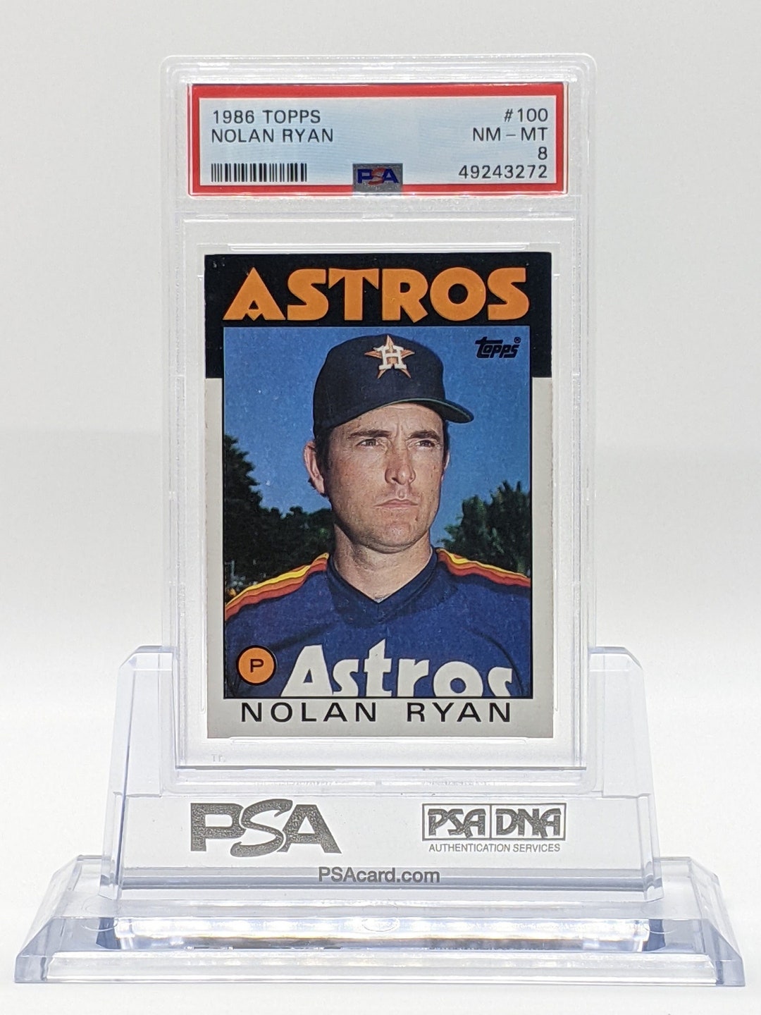 1986 Topps Nolan Ryan 100 PSA 8 Near-mint Houston Astros Hall - Etsy