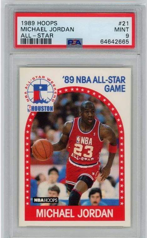 1989 Hoops Michael Jordan PSA 9 All-Star #21 Mint Chicago Bulls HOF