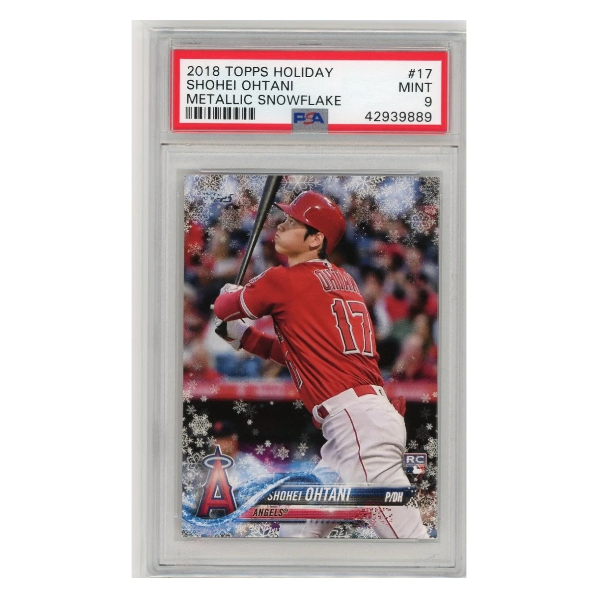 2018 Topps Holiday Shohei Ohtani RC Metallic Snowflake PSA 9 Mint