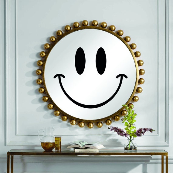 Smiley Gesicht für Spiegel Wand Aufkleber Kunst Aufkleber Vinyl