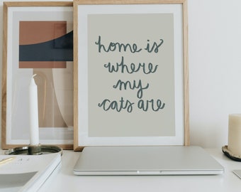 Home Is Where My Cats Are - Wall Art - INSTANT DOWNLOAD