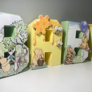 Letras 3D vintage inspiradas en Winnie the Pooh