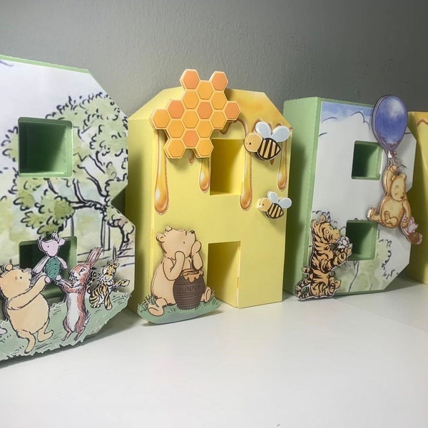 Vintage Winnie the Pooh inspirierte 3D Buchstaben