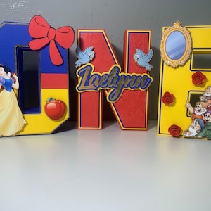 Letras 3D personalizadas de Blancanieves