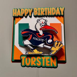 University of Miami cake topper