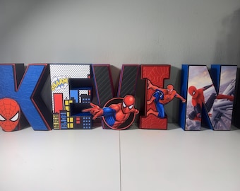 3D-letters met Spider-Man-thema