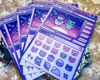 Webcats Sticker Sheet - space & cyber themed