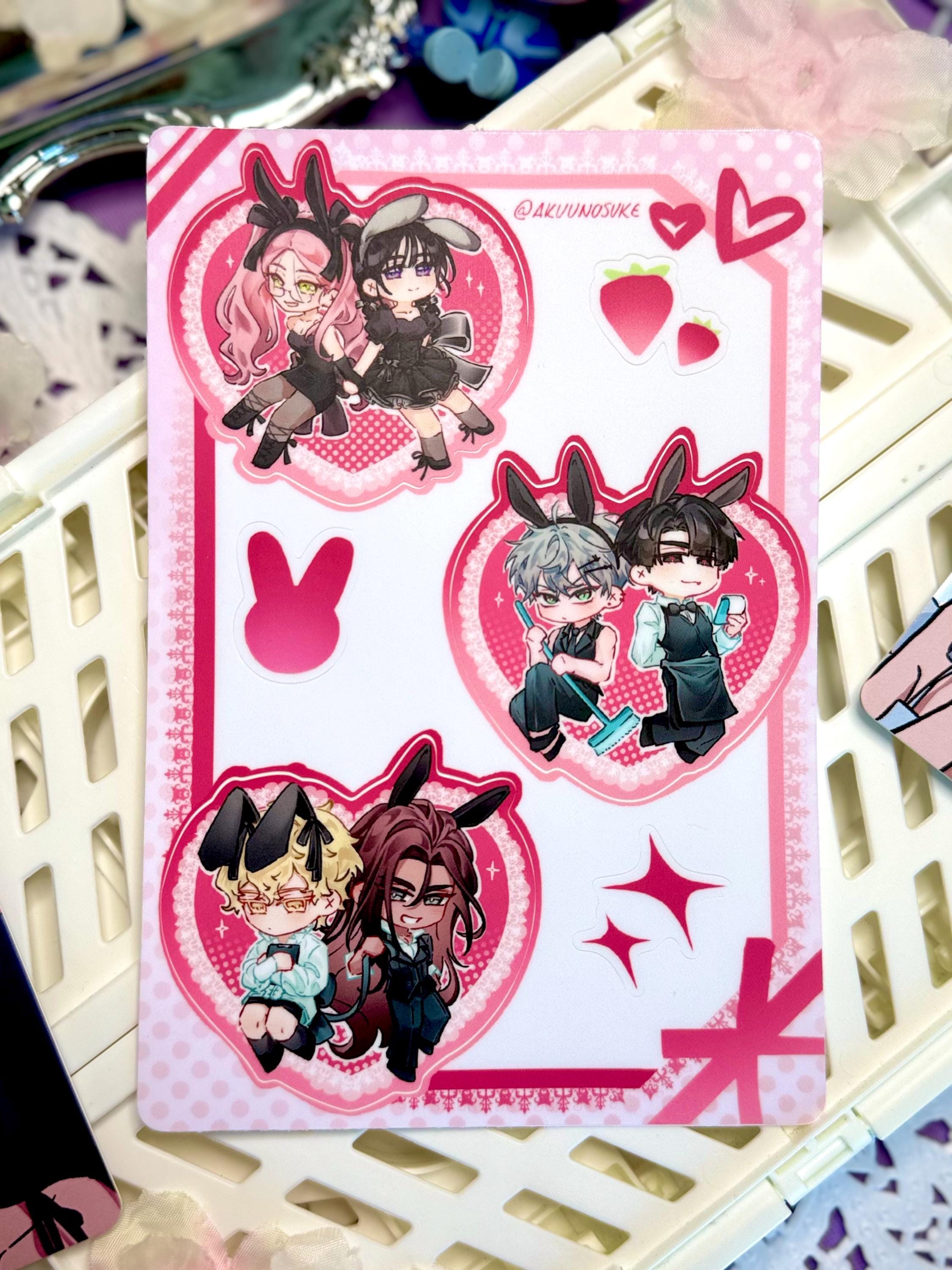 ALNST Bunny Cafe Heart Sticker Sheet - Etsy