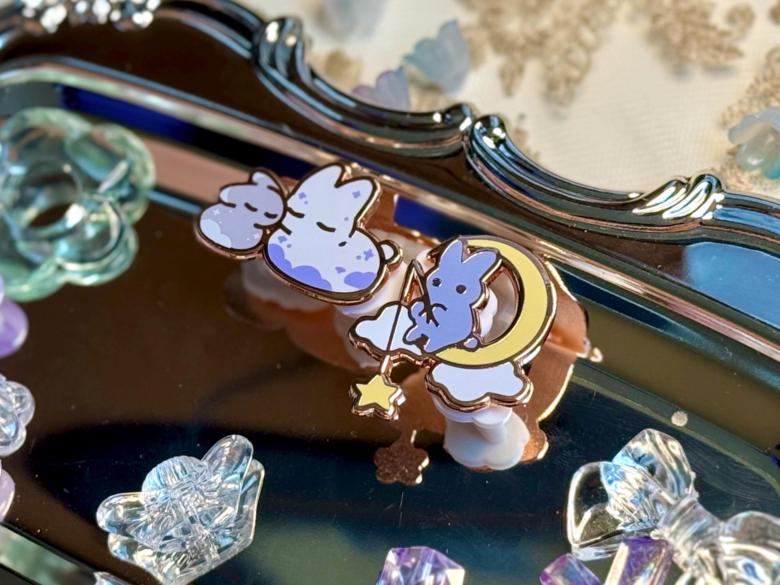 Dreamy Bunnies Enamel Pins - Etsy