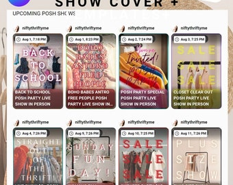 Image de couverture du spectacle Boho Posh + Plus | Modèle de couverture | Modèle Canva | Poshmark en direct | Couverture du revendeur | Canva modifiable | Téléchargement numérique