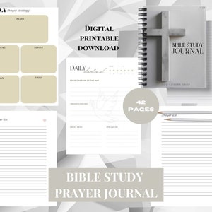 Daily Bible Study Prayer and Devotional Journal, Digital Journal, Prayer Strategy, Scripture, Faith Based Notebook, Digital Download