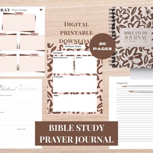 Bible Study Prayer Journal, Digital Prayer Journal, Daily Devotional, Prayer Notes, Jesus, Scripture, Faith Based Notebook, Digital Download