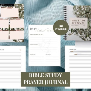 32 day Bible Study Prayer Journal, Digital Journal, Daily Devotional, Prayer Strategy, Scripture, Faith Based Notebook, Digital Download