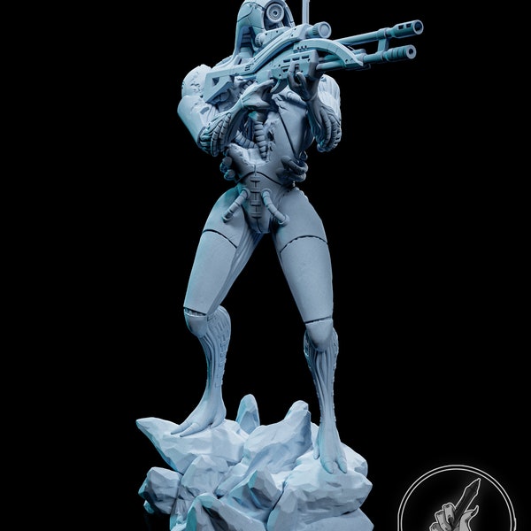 Mass Effect Legion Figure  |  Unpainted Durable Resin 3D Printed Statue / Model Kit | H3ll Creator