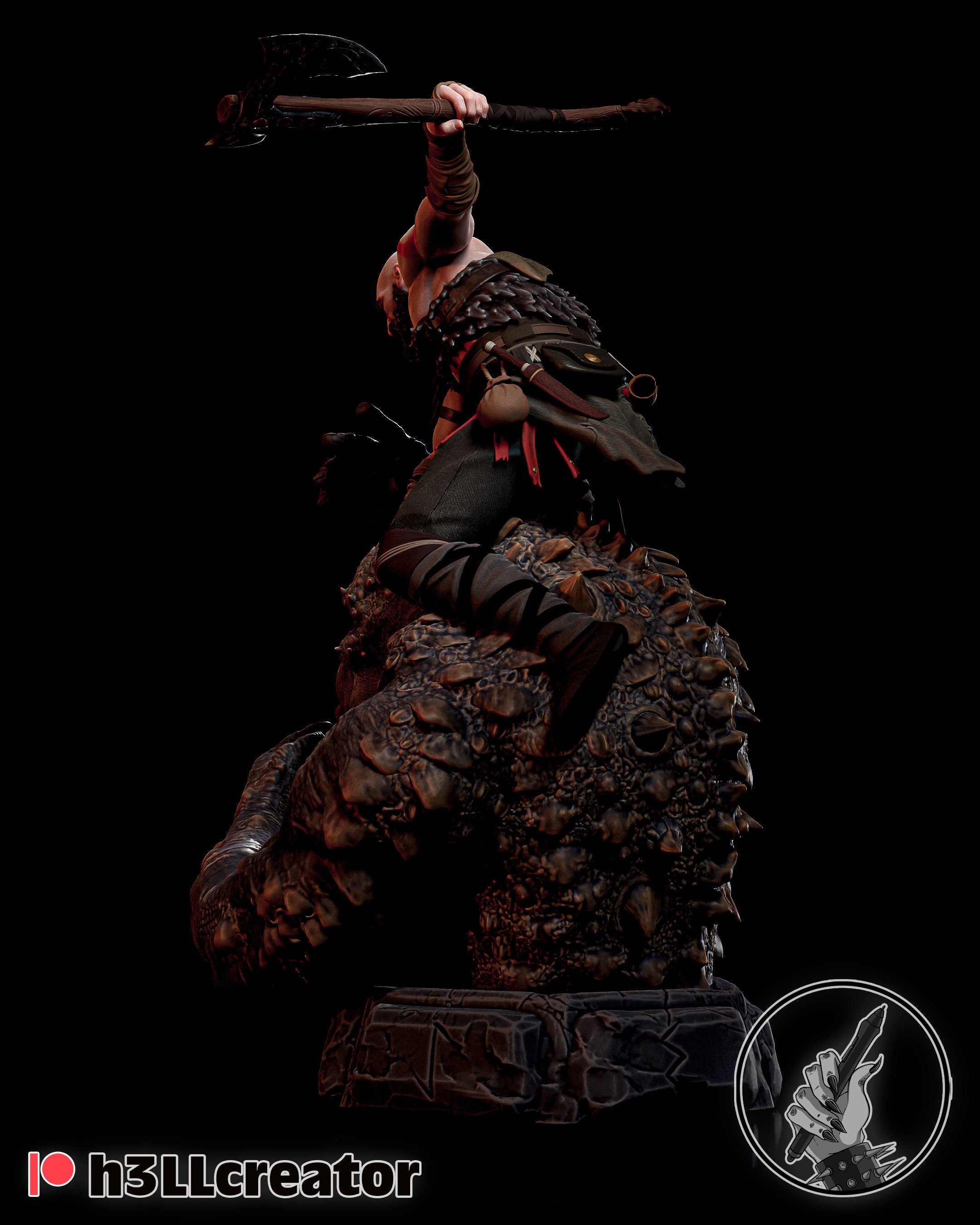 Kratos, God of War, 3d print resin model kit 1:10 scale