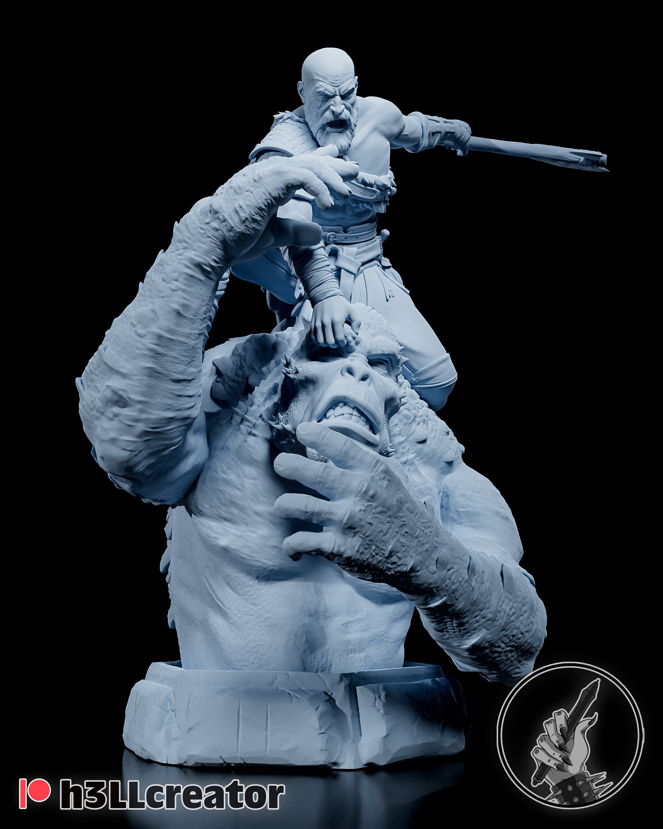 Kratos, God of War, 3d print resin model kit 1:10 scale