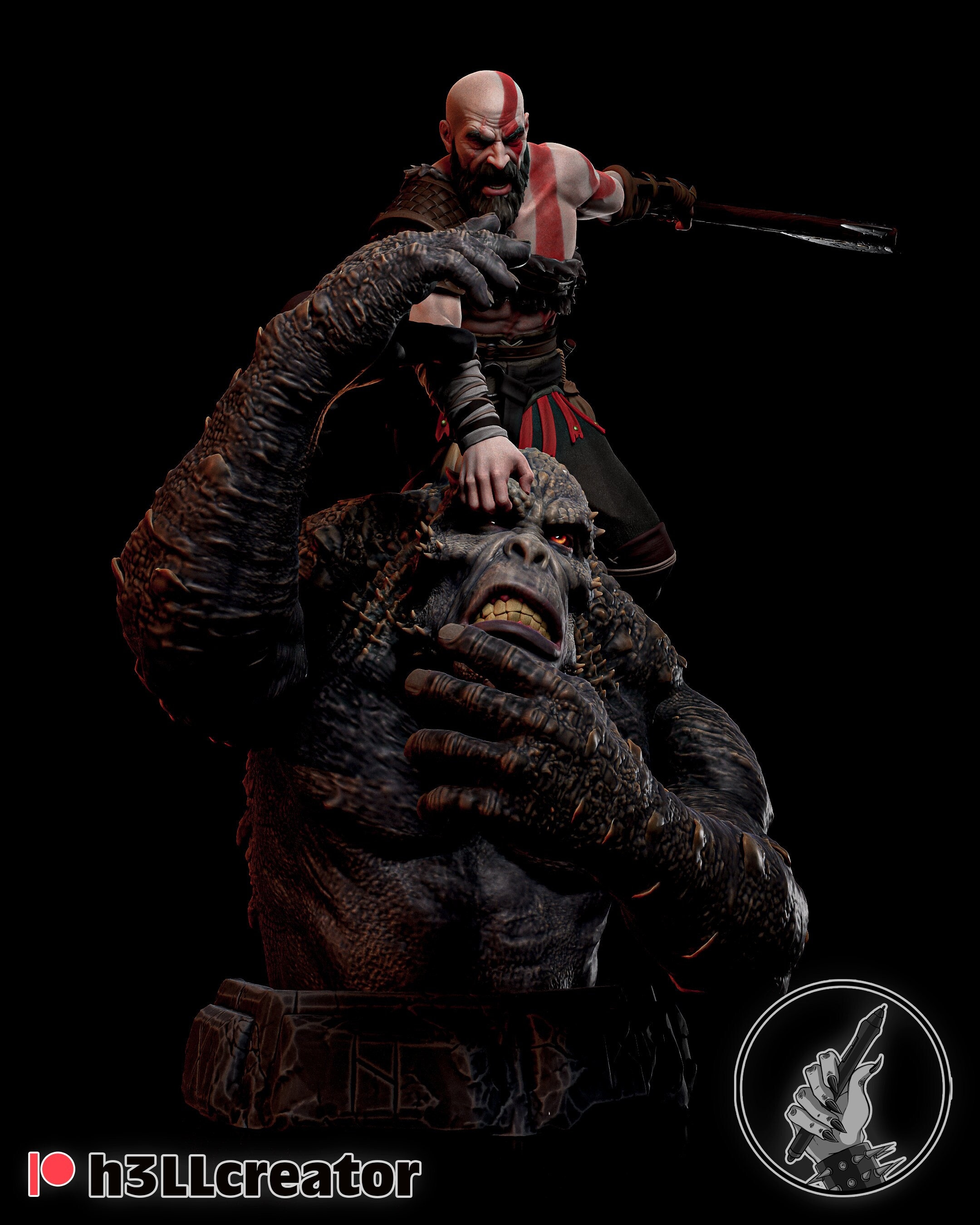 KRATOS Resin Statue Model Kit - 1/10 Scale Sculpture