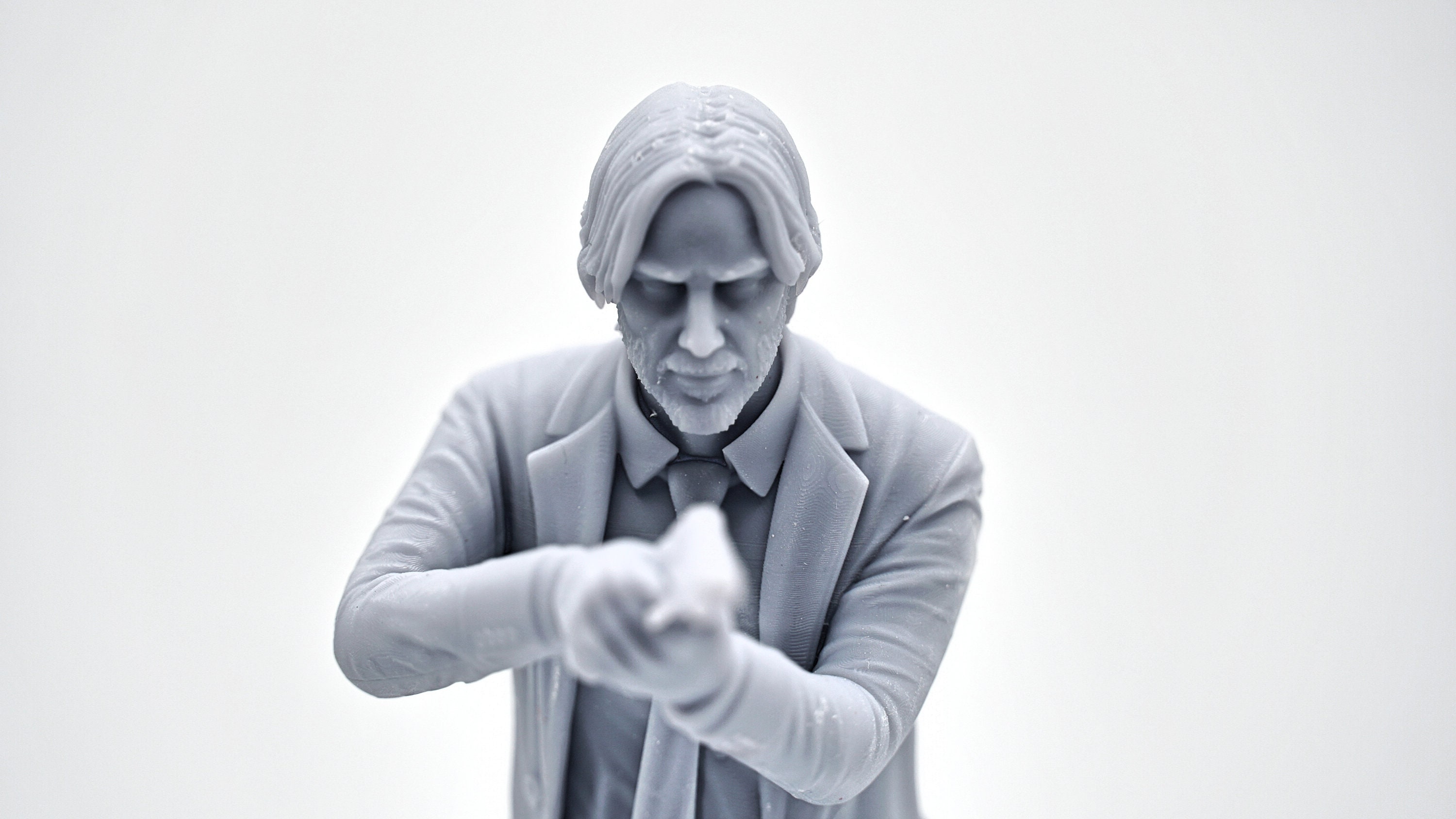 John Wick Figure 120mm Tall Unpainted Durable Resin 3D Printed