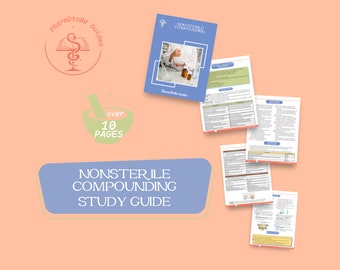 Non-Sterile Compounding Study Guide: A Practical Resource for Pharmacy Techs and Students | Pharmacy Study Notes | Digital Download