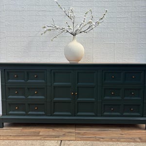 Refinished 9 Drawer Solid Wood Dresser / Available/