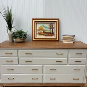 SOLD - Refinished 7 Drawer Solid Wood Dresser