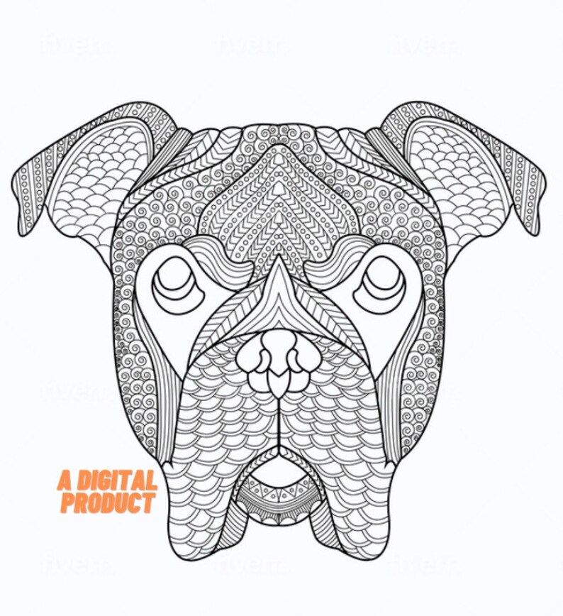 Mandala Coloring Page, Digital, Dog Coloring Page, Intricate Design  Coloring Page, Animal Mandala Coloring Page, Dog Mandala Coloring Page