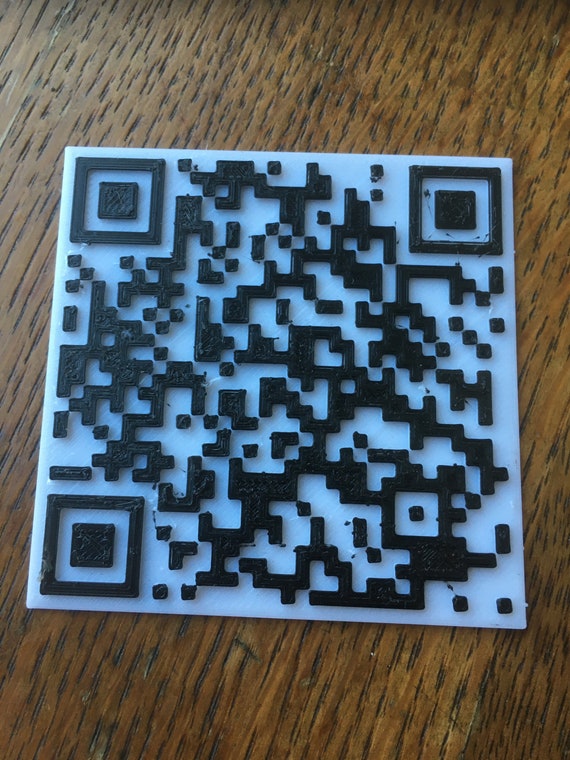 RICKROLL QR code 3d printed wall art decor gag gift funny sign