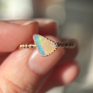 Sterling silver and Australian opal ring