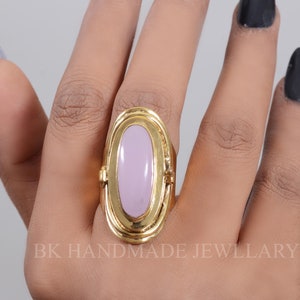 Rose Quartz Poison Box Ring, Handmade Ring ,Gift For Her ,Gemstone Ring, Sterling Silver Ring,Poison Box Jewelry,Pill Box Ring