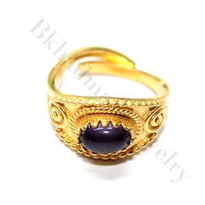 Purple Amethyst Ring, 925 Sterling Silver Ring, Purple Stone Ring, Amethyst Gold Ring, Brass Gold Plated Ring, Amethyst  Jewelry for Women