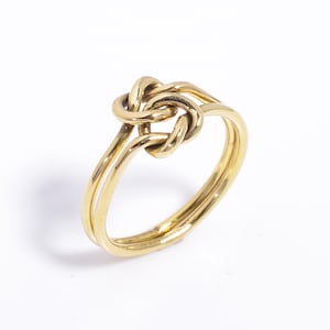 Love Knot, Dainty Gold Double Knot Ring, Love Ring, Love Knot Ring, BFF Ring, Bridal Ring, Promise Ring, Mother Daughter Ring, Gold Ring