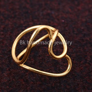 Thin Wire  Midi finger splint Ring  sterling silver, brass or copper adjustable handmade hammered textured ring piece