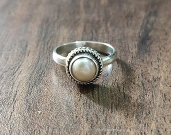 Natural Fresh Water Pearl Ring, 925 Sterling Silver Ring, Pearl Ring Gold, Pearl Rose Gold Ring, Brass Ring, Pearl Jewelry, Christmas Gift