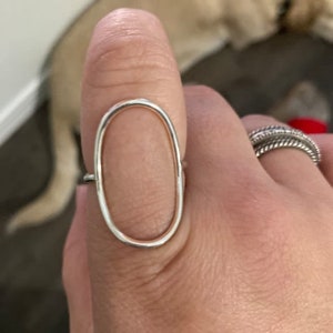 Open circle ring, simple O ring, karma ring, oval ring, dainty thin gold ring, delicate round ring, big circle ring, minimal geometric ring