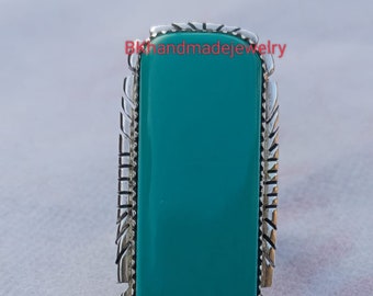 Sterling Silver Statement Turquoise Ring,  Sterling Silver Handmade Turquoise Ring ,Boho Ring, Silver Ring, Turquoise Ring,Tuquoise Ring