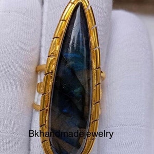 Big Labradorite Ring, Women Ring, Beautiful Gemstone Ring, Statement Ring, Big stone Ring, Anniversary Ring, Dainty Ring, gift for mom