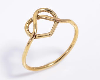 Heart Knot Ring, Love Knot Ring, Gold Infinity Knot Ring, Heart Knot Ring Gold, Gold Stacking Rings, Gold Knot Ring, Silver Knot Ring