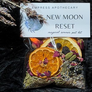 New Moon Simmer Pot Kit | Intention Setting, Manifestation, New Beginnings & Lunar Ritual | Botanical Home Fragrance