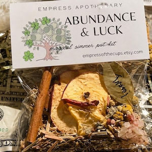 Abundance & Luck Simmer Pot Kit | Prosperity, Money Drawing, Manifestation | Opportunity Ritual | Natural Stovetop Potpourri
