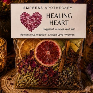 Healing Heart Simmer Pot Kit | Self Love Ritual | Emotional Healing Gift | Witchy Home Fragrance | Stovetop Potpourri
