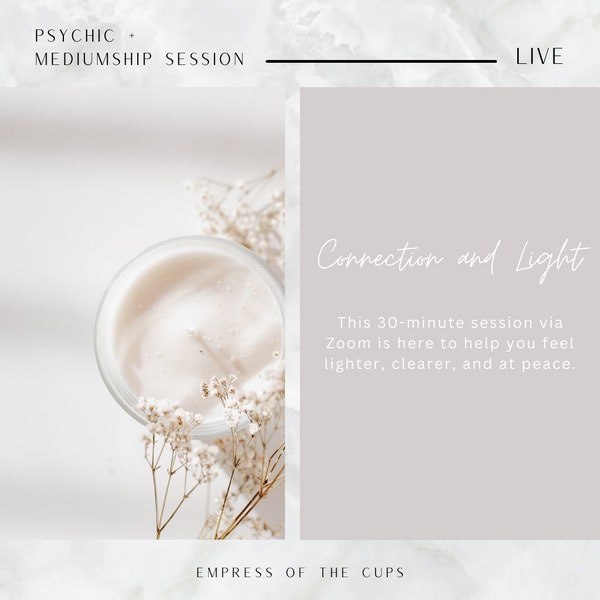 Psychic + Mediumship Session (Live via Zoom) 30-Minutes