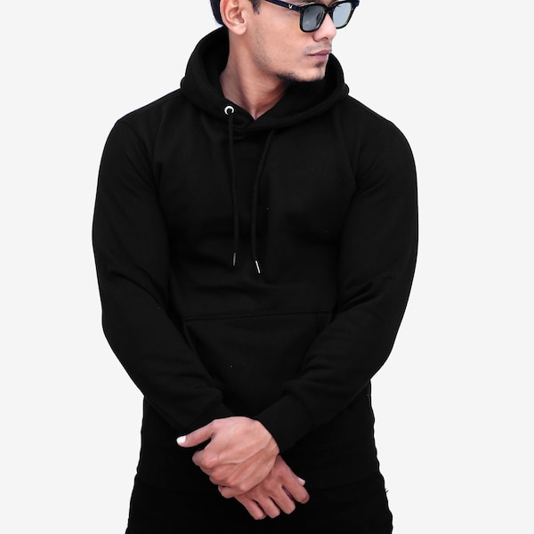 Adult Unisex Men's Plain Basic Pullover Hoodie Sweater Sweatshirt Jumper S-2xl Solid Color