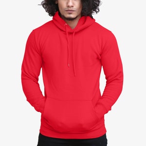 Unisex Fleece Hoodie Soft Cotton Red Color