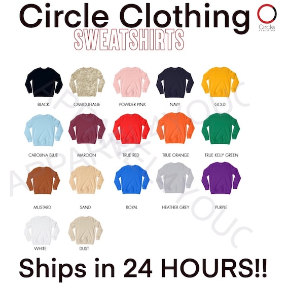 Circle Clothing Heavy Blend 70/30 Blank Sweatshirt | C180 | Fleece Crewneck | Perfect for HTV, DTF, DTG, Screen Print | Wholesale blanks
