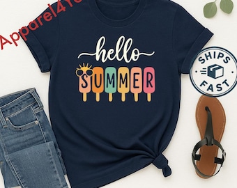 Summer Vibes Shirts, Beach shirts, Hello Summer Shirt Beach, Birthday Gift, Summer Friends Tee, Shirt for Women, Summer Beach Day T-Shirt