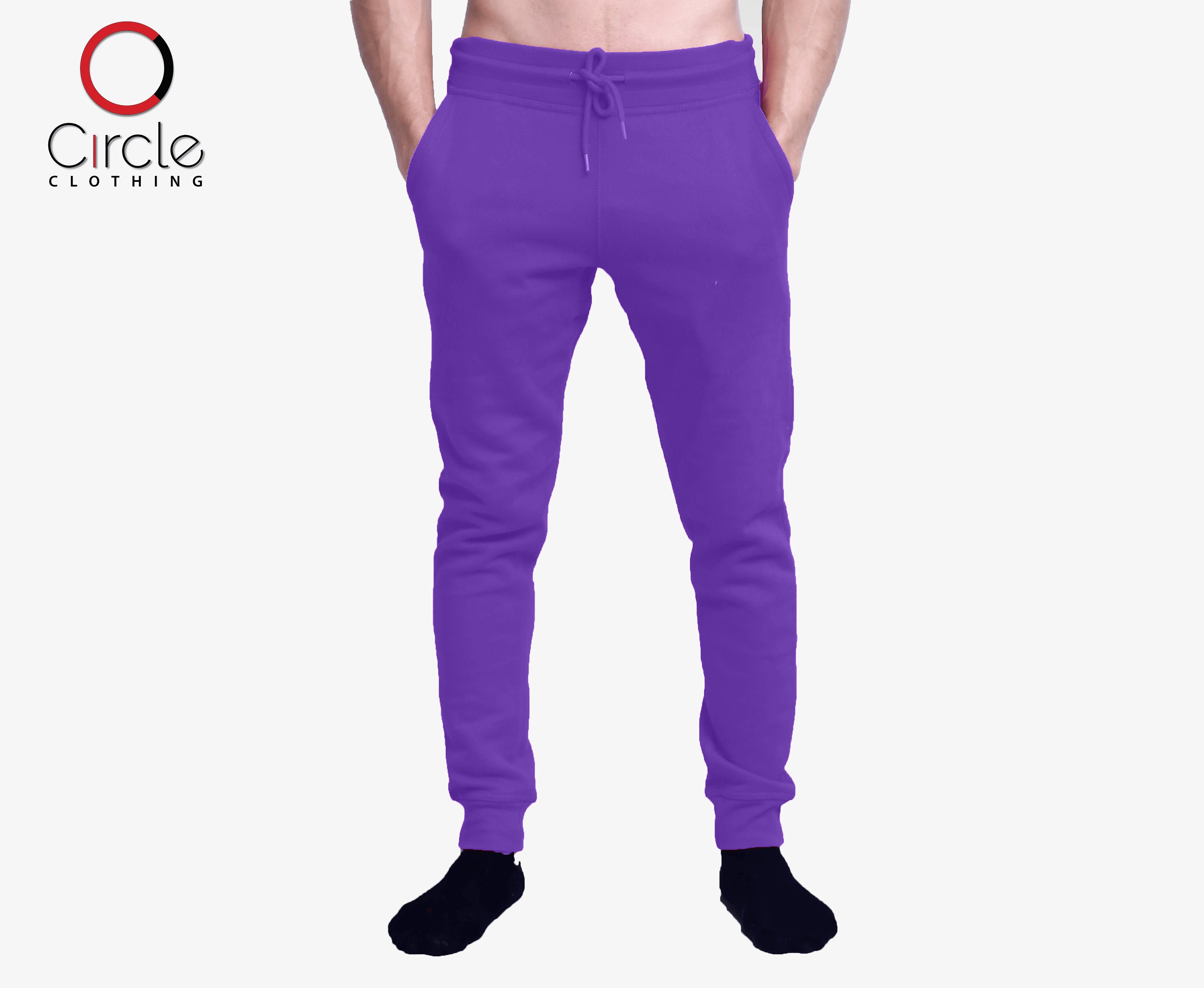 Men s Casual Jogger Sweatpants Basic Fleece Slim Fit Pant Elastic
