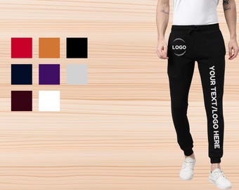 Custom Fleece Joggers: Slim Fit Sweatpants with Elastic Waist in Solid Colors, Comfortable, Custom Print Design Sweatpants Trousers S-2XL