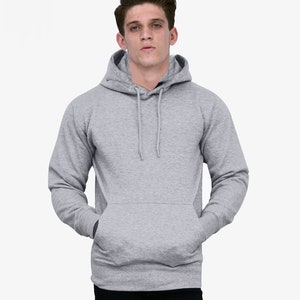 Adult Unisex Men's Plain Basic Pullover Hoodie Sweater Sweatshirt ...