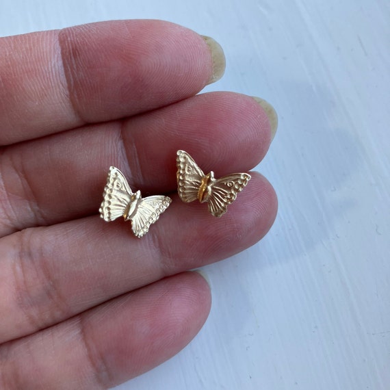 Sales ! Butterfly earrings 9ct gold Victorian ant… - image 2